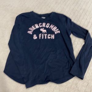 Abercrombie kids navy and pink long sleeve tshirt size 9/10